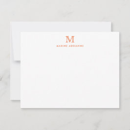 Chic Monogram Eenvoudig Formeel Elegant Verbrand S Notitiekaartje