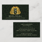 Chic Monogram en luipaarden Visitekaartje (Voorkant / Achterkant)