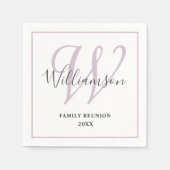 Chic Monogram Family Reunion Party Servet (Voorkant)