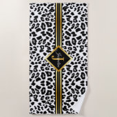 Chic Monogram Faux Gold op proefdruk Strandlaken (Voorkant)