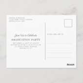 Chic Monogram Foto Afstuderen Party Aankondiging Briefkaart (Achterkant)