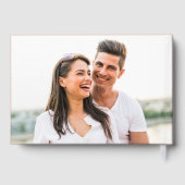 Chic Monogram foto Terracotta bruiloft Gastenboek (Achterkant)