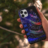 Chic Monogram Glitter kerstboommarine Case-Mate iPhone Case