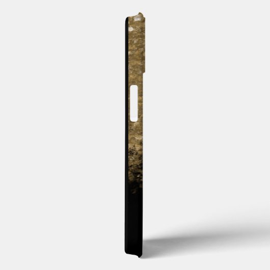 Chic Monogram Gold Glitter & Black Case-Mate iPhone Case (Achterkant / Rechts)