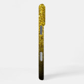 Chic Monogram Gold Glitter Ombre Voornaam iPhone Hoesje (Rechterkant)