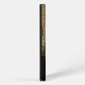 Chic Monogram Goud Glitter & Zwart iPhone Hoesje (Rechterkant)