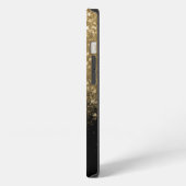 Chic Monogram Goud Glitter & Zwart iPhone Hoesje (Linkerkant)