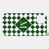 Chic Monogram Green White Checkered Pattern Case-Mate iPhone Case (Achterkant (horizontaal))