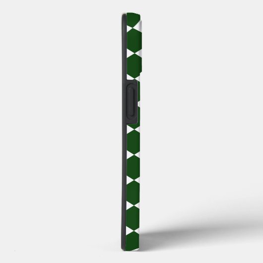 Chic Monogram Green White Checkered Pattern Case-Mate iPhone Case (Achterkant / Rechts)