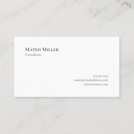 Chic Monogram Groen en Wit Geplakt Patroon Visitekaartje (Achterkant)