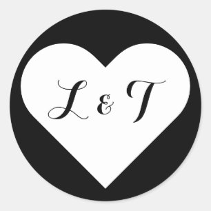 Chic Monogram - Harte zwarte en witte Stickers