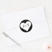 Chic Monogram - Harte zwarte en witte Stickers (Envelop)