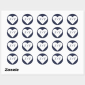 Chic Monogram Heart Navy Stickers (Vel)