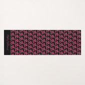 Chic Monogram Hot Pink om Symbool Patroon Black Yogamat (Achterkant (horizontaal))