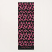 Chic Monogram Hot Pink om Symbool Patroon Black Yogamat (Achterkant)
