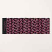 Chic Monogram Hot Pink om Symbool Patroon Black Yogamat (Voorkant (horizontaal))