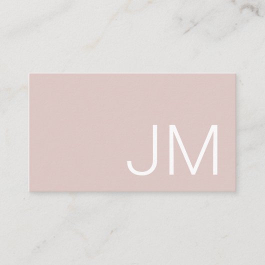 Chic Monogram Initials Professional Pink QR Visitekaartje (Voorkant)