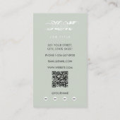 Chic Monogram Initials Professional Sage Green Visitekaartje (Achterkant)