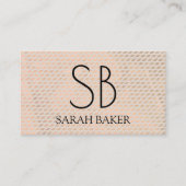 Chic Monogram Kruisraster Visitekaartje (Voorkant)