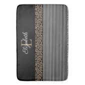 Chic Monogram Leopard Print Badmat (Voorkant Verticaal)