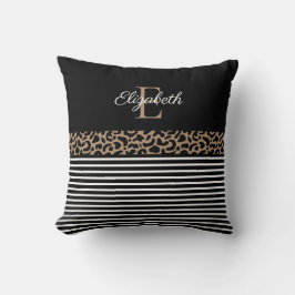 Chic Monogram Leopard Print Kussen