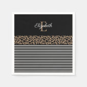 Chic Monogram Leopard Print Servet (Voorkant)