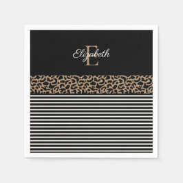 Chic Monogram Leopard Print Servet