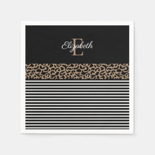 Chic Monogram Leopard Print Servet