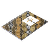 Chic Monogram Leopard Safari Gold Glitter Notitieboek (Linkerzijde)