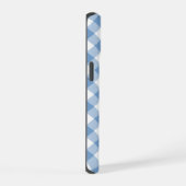 Chic Monogram Light Blue White Gingham Check iPhone 15 Case (Rechterkant)