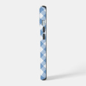 Chic Monogram Light Blue White Gingham Check iPhone 15 Case (Linkerkant)