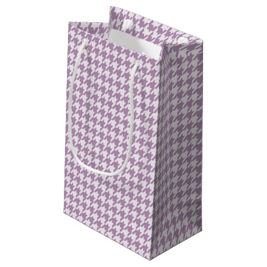 Chic Monogram Light Paars Houndstooth met naam Klein Cadeauzakje (Achterkant Gekanteld)