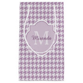 Chic Monogram Light Paars Houndstooth met naam Klein Cadeauzakje (Voorkant)