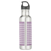 Chic Monogram Light Paars Houndstooth met naam Waterfles (Achterkant)