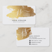 CHIC MONOGRAM logo elegante initialen geborsteld g Visitekaartje (Voorkant / Achterkant)