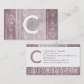 chic monogram loyaliteitsstempel klantenkaartje (Voorkant / Achterkant)