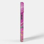 Chic Monogram M Zilver Glam Magenta Regen Druppels Case-Mate iPhone Case (Achterkant / Rechts)
