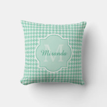 Chic Monogram Mint Green Houndstooth met naam