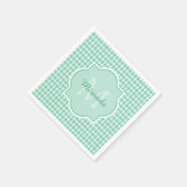 Chic Monogram Mintgroene Hondentand Met Naam Servetten (Hoek)