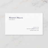 Chic Monogram Navy Blue en White Pset Pattern Visitekaartje (Achterkant)