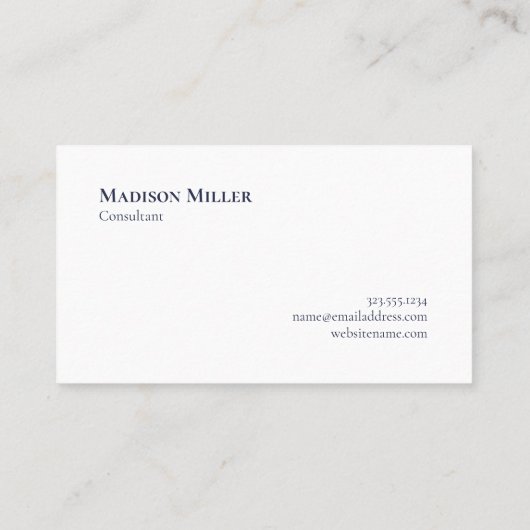 Chic Monogram Navy Blue en White Pset Pattern Visitekaartje (Achterkant)