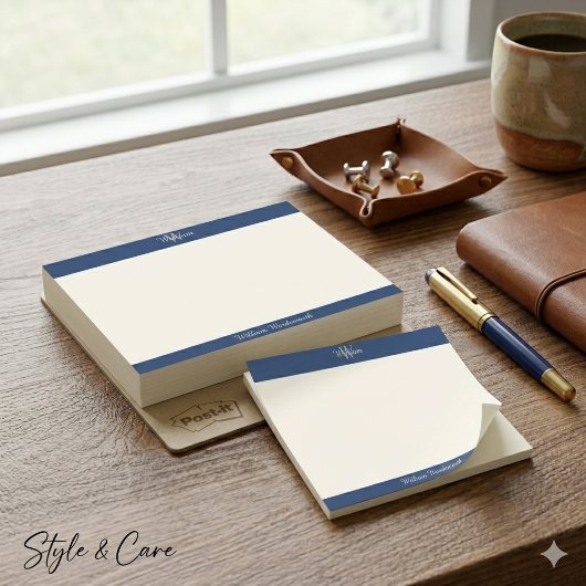 Chic Monogram Notities met Aangepaste Naam Post-it® Notes