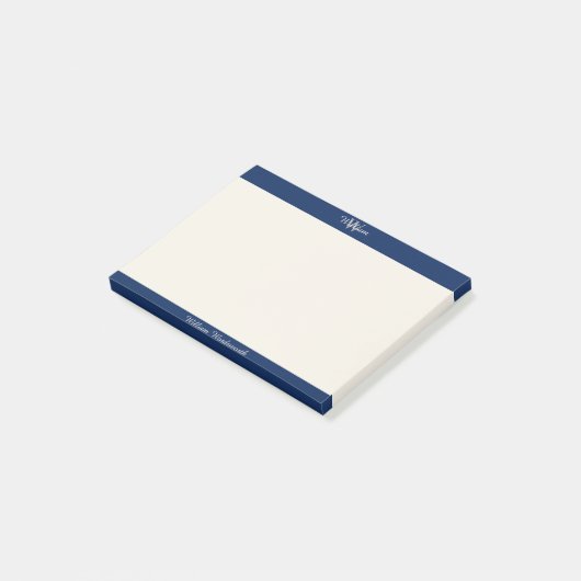 Chic Monogram Notities met Aangepaste Naam Post-it® Notes (Schuin)