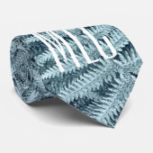 CHIC MONOGRAM NZ FERN SILVER FOLIAGE NEW ZEALAND STROPDAS (Opgerold)