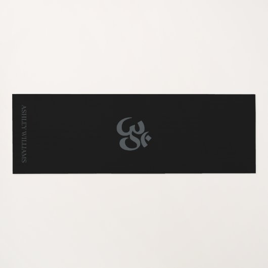 Chic Monogram om Symbol Black Yoga Mat (Achterkant (horizontaal))