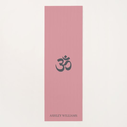 Chic Monogram om Symbol Dusty Pink Rose Yoga Mat (Achterkant)