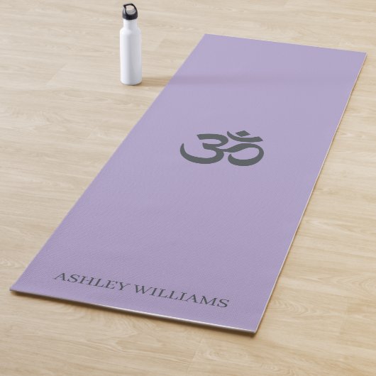 Chic Monogram Om Symbol Lavender Yoga Mat (In situ)