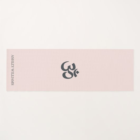 Chic Monogram om Symbol Pastel Pink Yoga Mat (Voorkant (horizontaal))