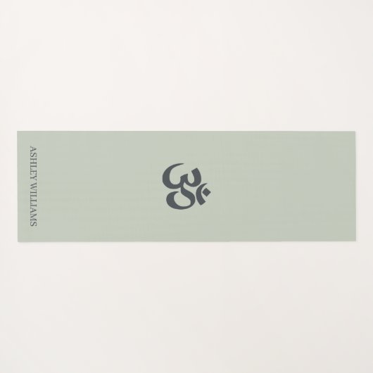 Chic Monogram om Symbool pasta Green Yoga Mat (Achterkant (horizontaal))