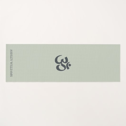 Chic Monogram om Symbool pasta Green Yoga Mat (Voorkant (horizontaal))